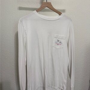 Vineyard Vines Easter White Long Sleeve Tee with Pocket
